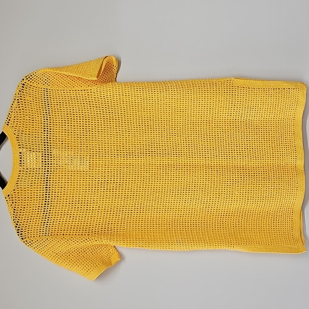 Vintage Escada Sport Crochet Cardigan, Sunflower Yellow, Medium, NEW - Picture 5 of 11
